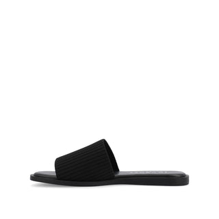 PRISILLA SLIDE SANDALS IN KNIT FABRIC