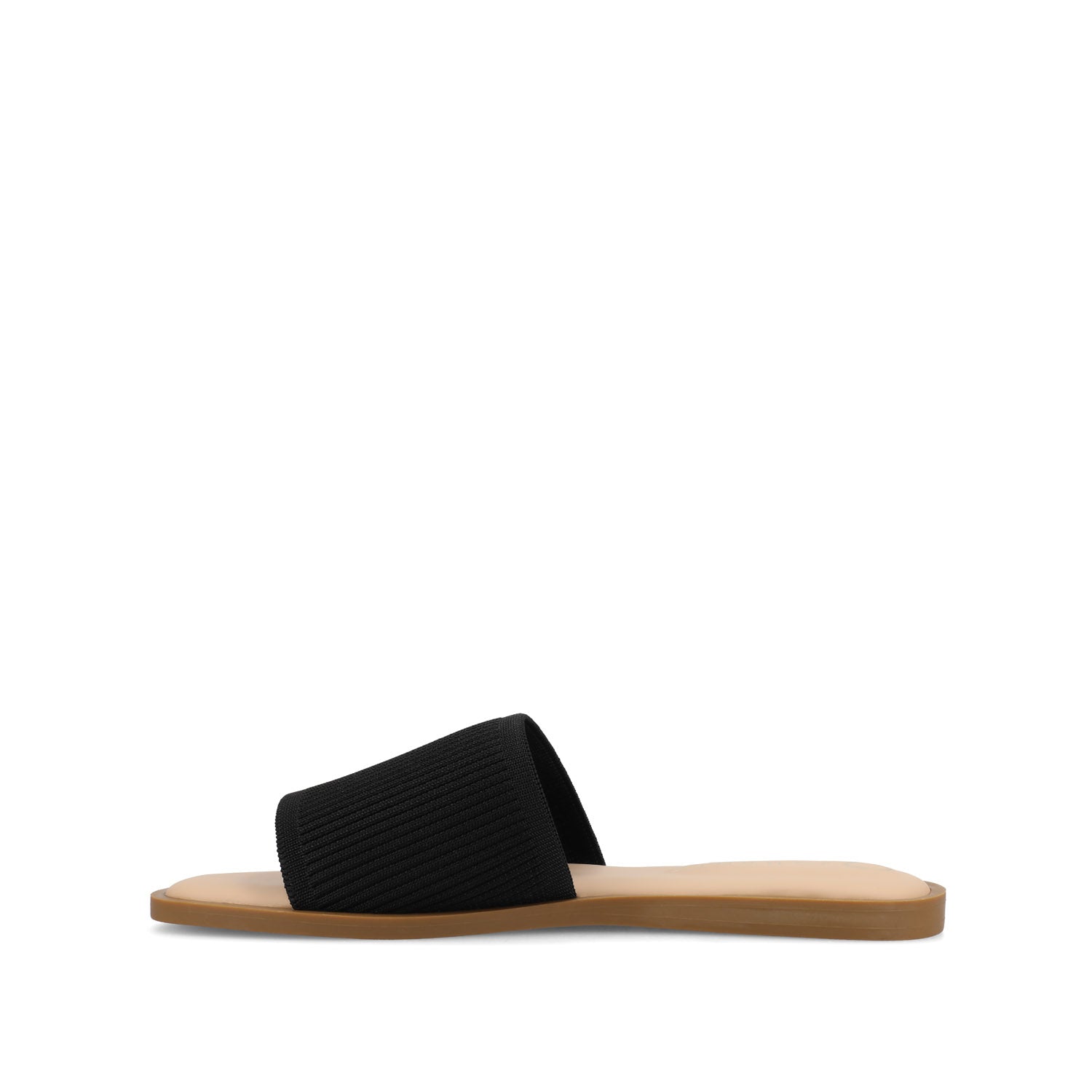 PRISILLA SLIDE SANDALS IN KNIT FABRIC - Black