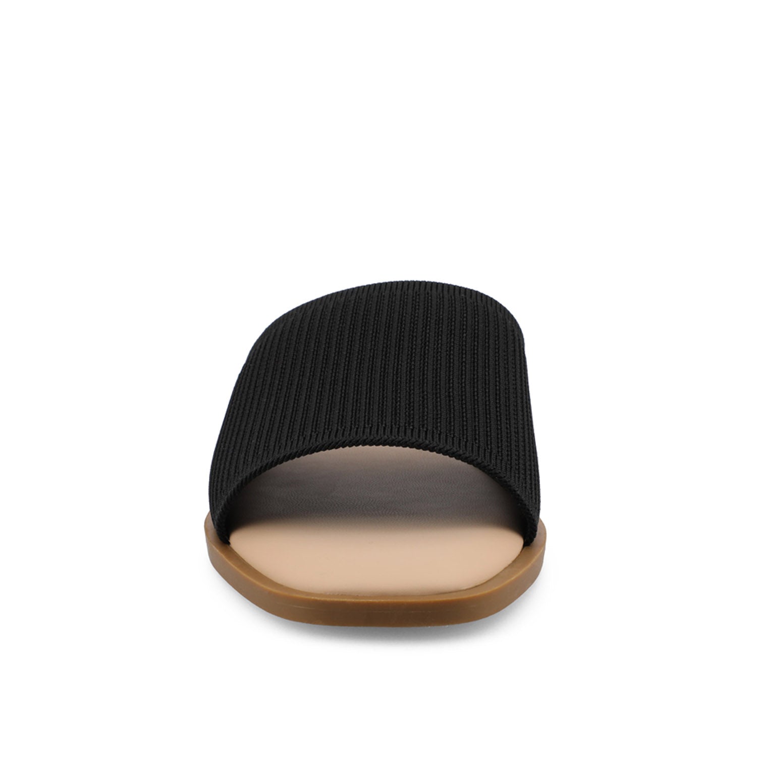 PRISILLA SLIDE SANDALS IN KNIT FABRIC - Black