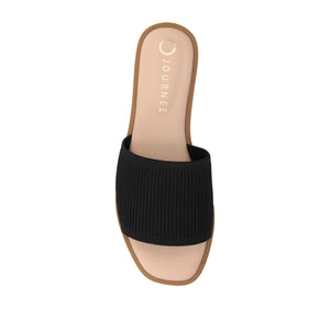PRISILLA SLIDE SANDALS IN KNIT FABRIC