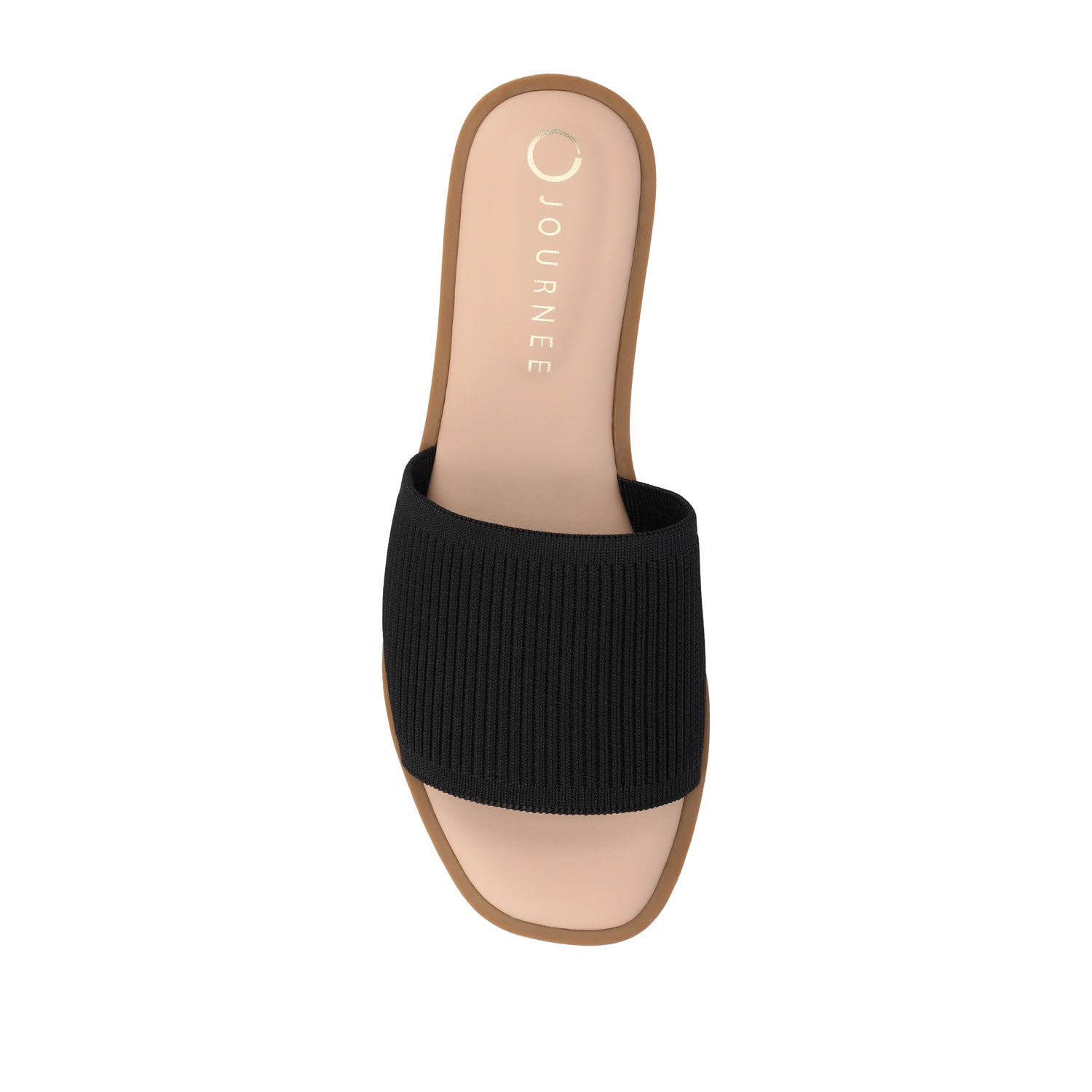 PRISILLA SLIDE SANDALS IN KNIT FABRIC IN WIDE - Black