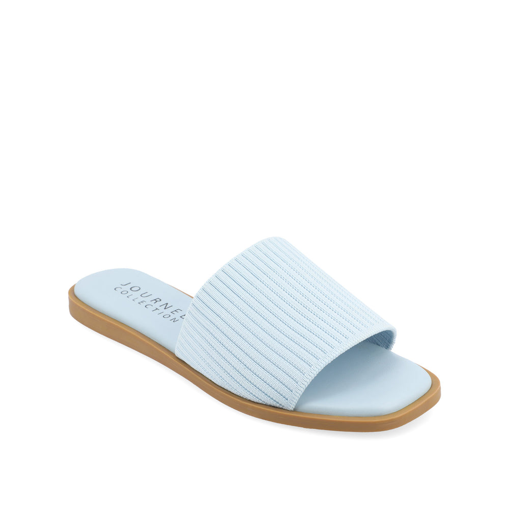 PRISILLA SLIDE SANDALS IN KNIT FABRIC