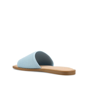 PRISILLA SLIDE SANDALS IN KNIT FABRIC - Blue