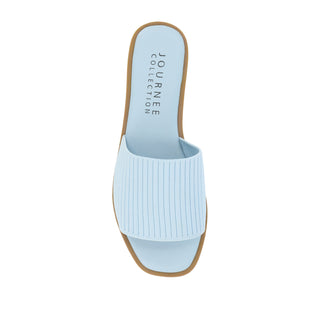 PRISILLA SLIDE SANDALS IN KNIT FABRIC