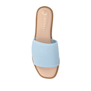 PRISILLA SLIDE SANDALS IN KNIT FABRIC