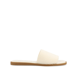 PRISILLA SLIDE SANDALS IN KNIT FABRIC