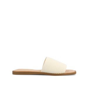PRISILLA SLIDE SANDALS IN KNIT FABRIC