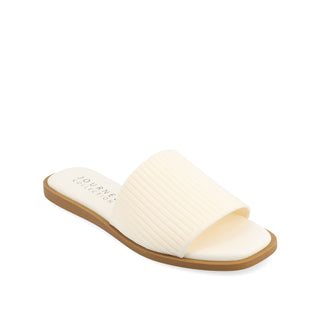 PRISILLA SLIDE SANDALS IN KNIT FABRIC