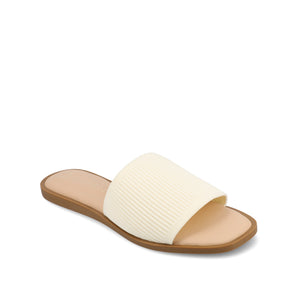 PRISILLA SLIDE SANDALS IN KNIT FABRIC