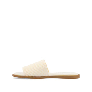 PRISILLA SLIDE SANDALS IN KNIT FABRIC