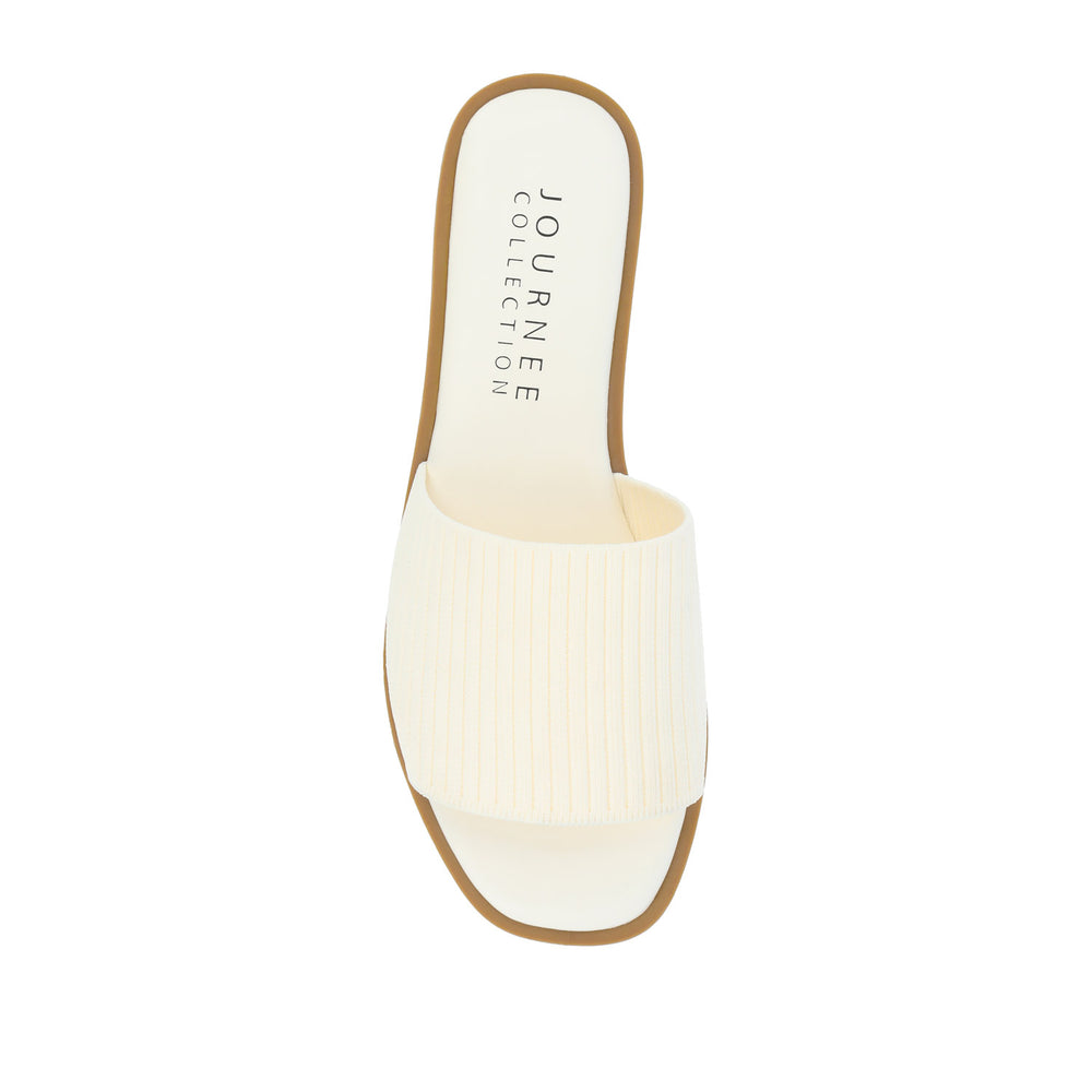 PRISILLA SLIDE SANDALS IN KNIT FABRIC