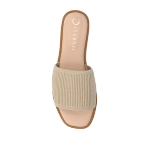 PRISILLA SLIDE SANDALS IN STATEMENT - Champagne