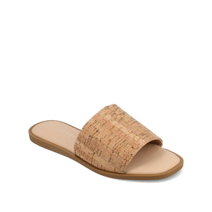 PRISILLA SLIDE SANDALS IN STATEMENT - Cork