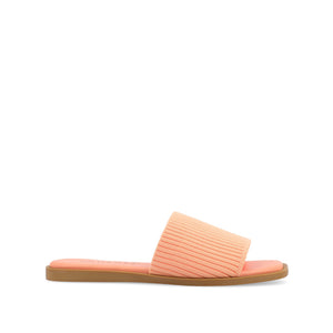 PRISILLA SLIDE SANDALS IN KNIT FABRIC - Peach