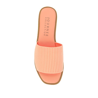 PRISILLA SLIDE SANDALS IN KNIT FABRIC