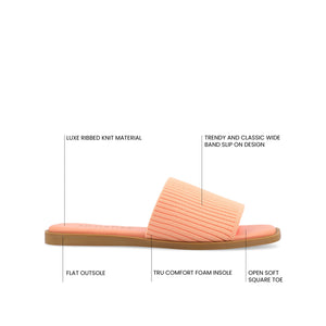 PRISILLA SLIDE SANDALS IN KNIT FABRIC