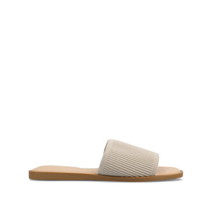 PRISILLA SLIDE SANDALS IN KNIT FABRIC IN WIDE - Taupe