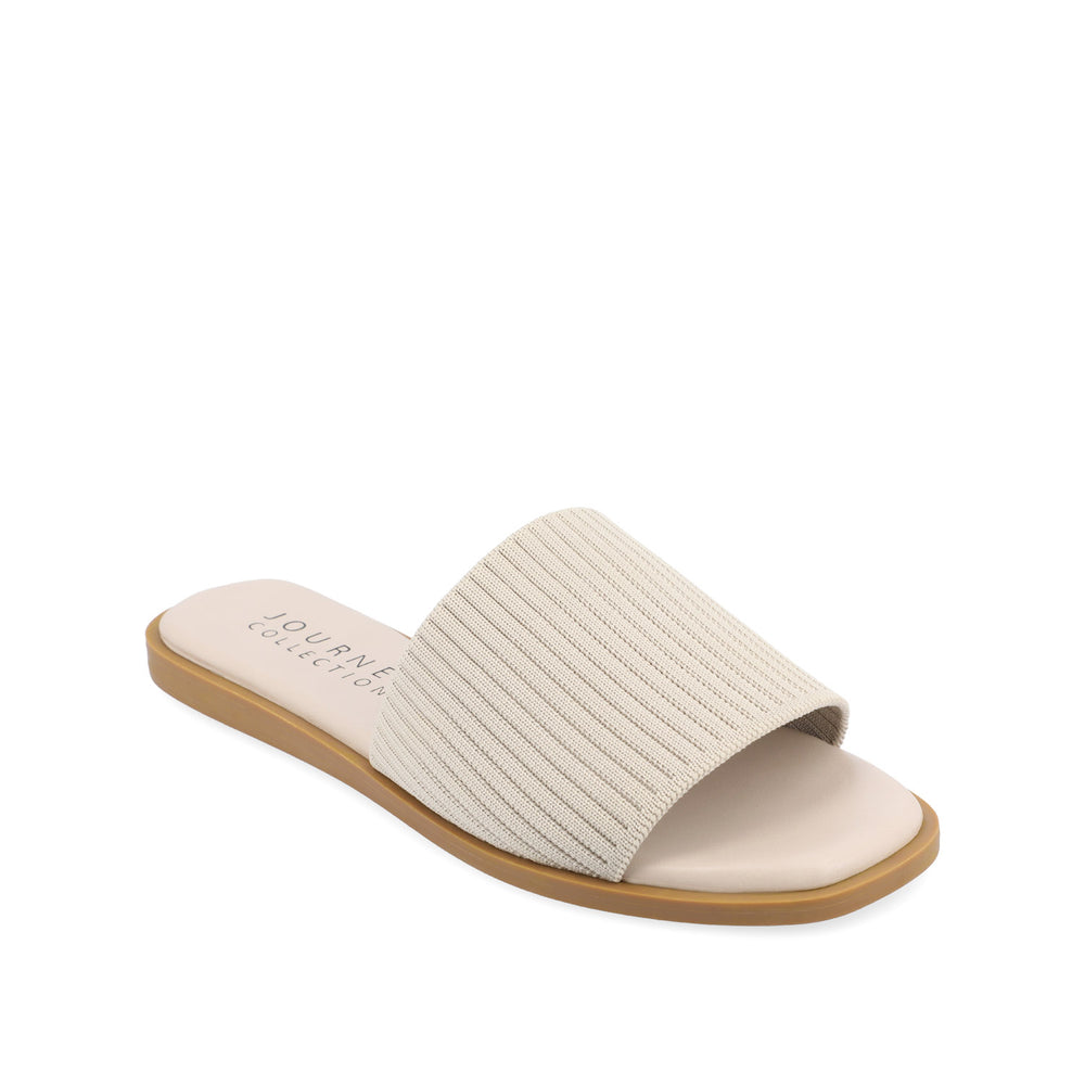 PRISILLA SLIDE SANDALS IN KNIT FABRIC