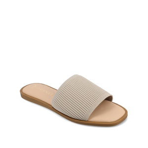 PRISILLA SLIDE SANDALS IN KNIT FABRIC - Taupe