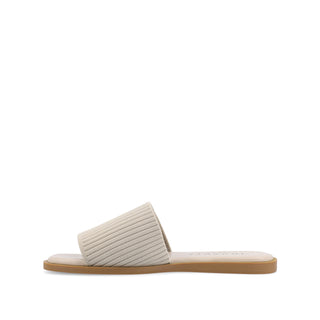 PRISILLA SLIDE SANDALS IN KNIT FABRIC