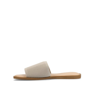 PRISILLA SLIDE SANDALS IN KNIT FABRIC