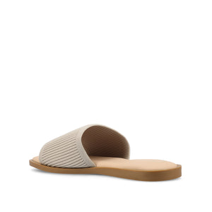 PRISILLA SLIDE SANDALS IN KNIT FABRIC