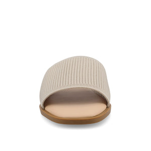 PRISILLA SLIDE SANDALS IN KNIT FABRIC IN WIDE - Taupe
