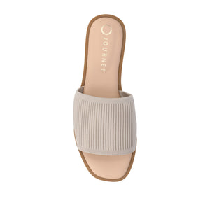 PRISILLA SLIDE SANDALS IN KNIT FABRIC IN WIDE - Taupe