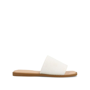 PRISILLA SLIDE SANDALS IN STATEMENT IN WIDE - White