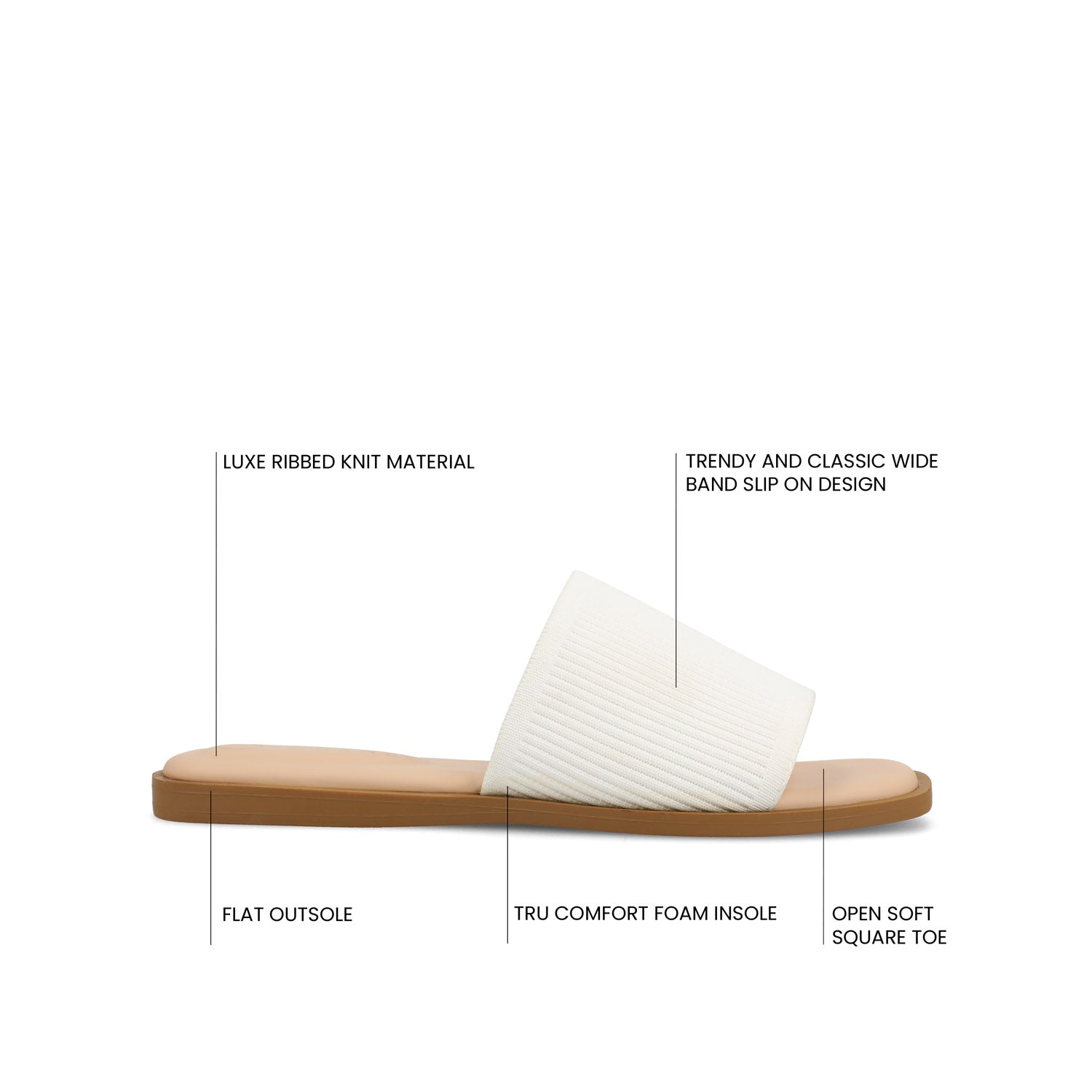 PRISILLA SLIDE SANDALS IN STATEMENT - White