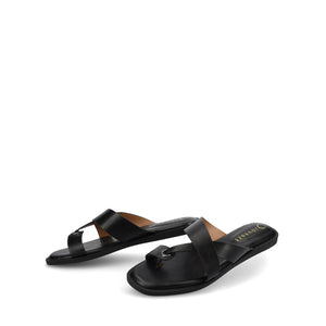 PRIZZIE SLIP ON FLAT SANDALS - Black