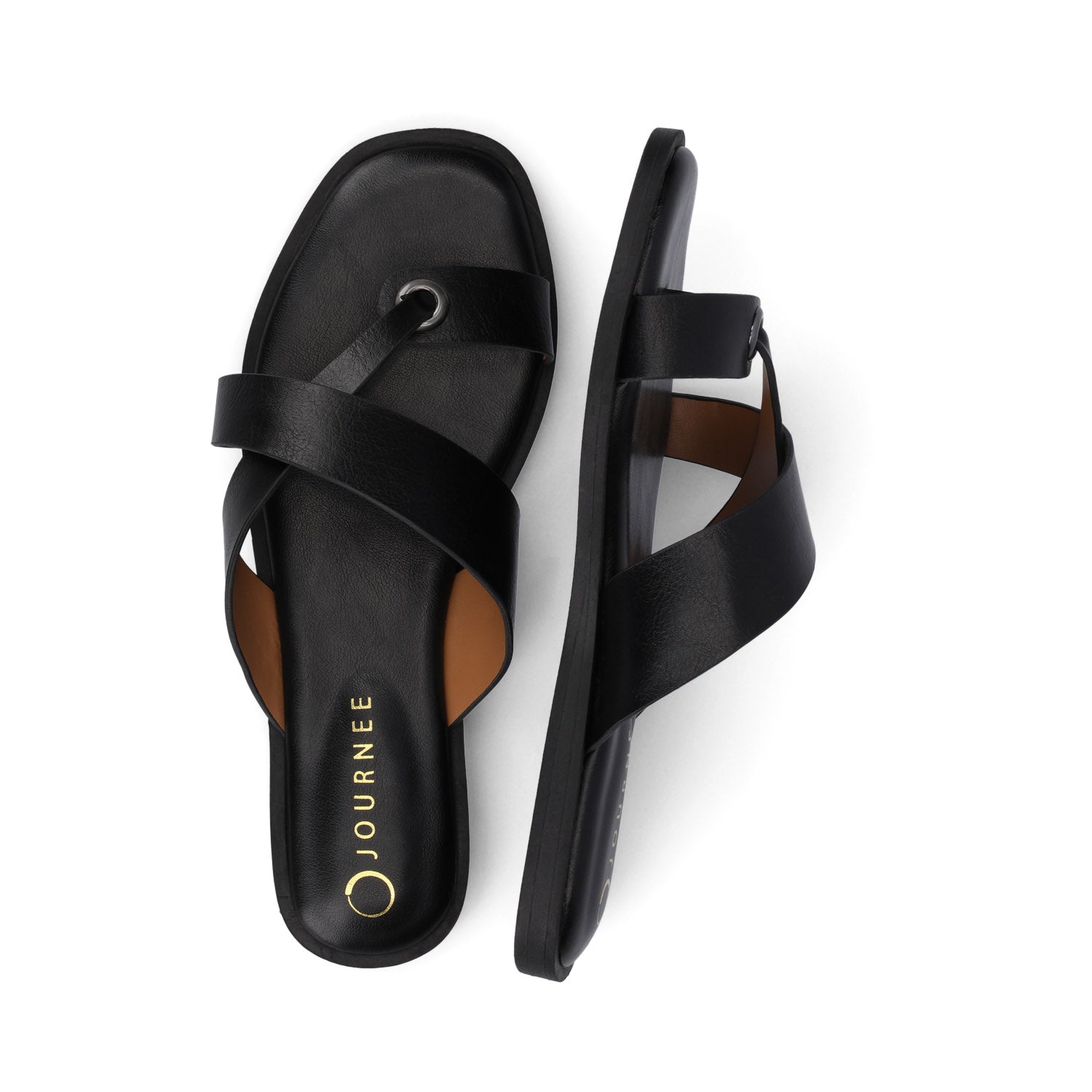 PRIZZIE SLIP ON FLAT SANDALS - Black