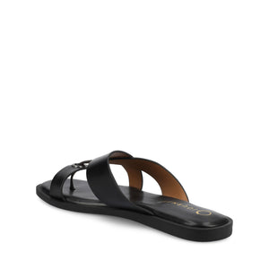 PRIZZIE SLIP ON FLAT SANDALS - Black