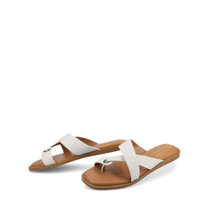 PRIZZIE SLIP ON FLAT SANDALS - Bone