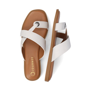 PRIZZIE SLIP ON FLAT SANDALS - Bone