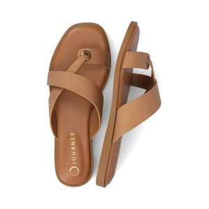 PRIZZIE SLIP ON FLAT SANDALS - Tan
