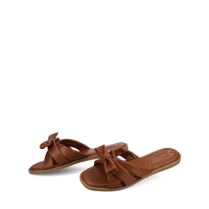 PRYLIN FLAT SANDALS - Cognac