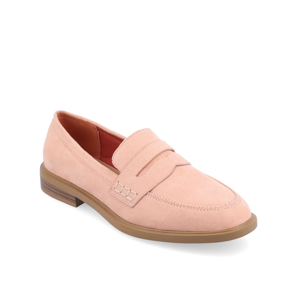 RAICHEL PENNY LOAFER FLATS IN FAUX SUEDE