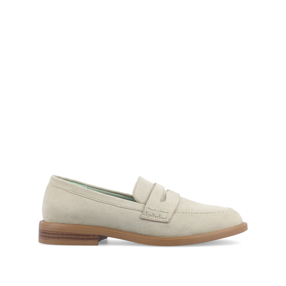 RAICHEL PENNY LOAFER FLATS IN FAUX SUEDE