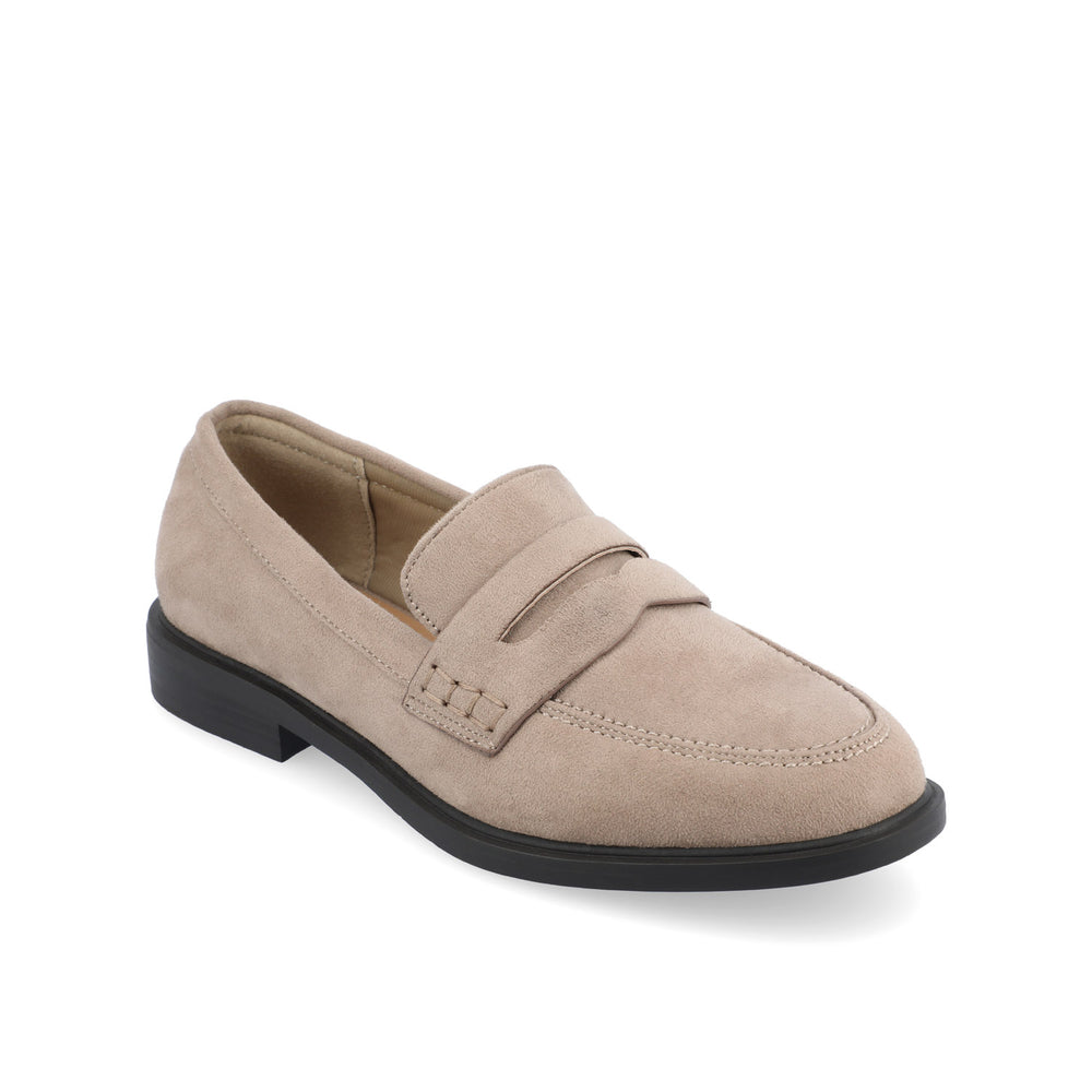 RAICHEL PENNY LOAFER FLATS IN FAUX SUEDE