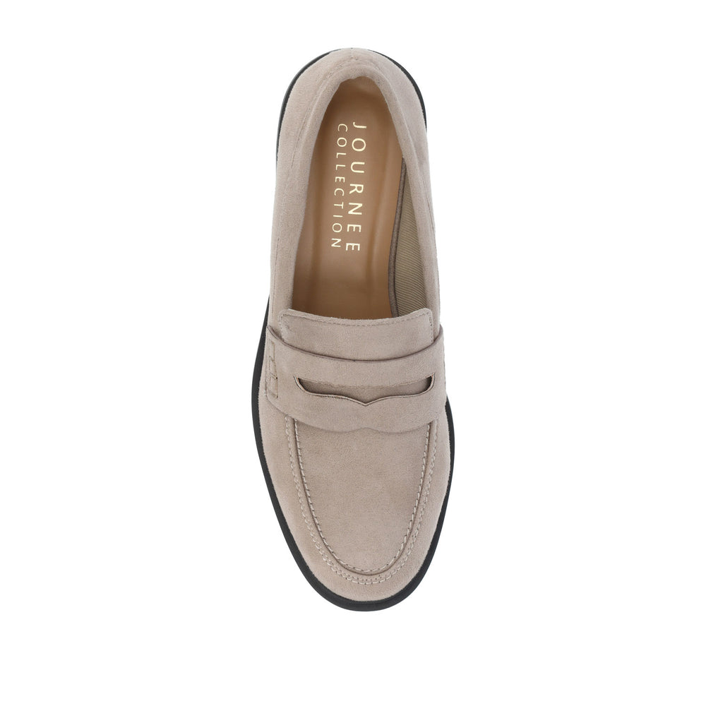 RAICHEL PENNY LOAFER FLATS IN FAUX SUEDE