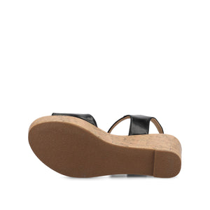 RANAE WEDGE HEELED SANDALS - Black PU