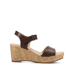 RANAE WEDGE HEELED SANDALS - Brown PU