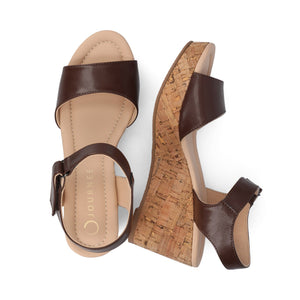 RANAE WEDGE HEELED SANDALS - Brown PU