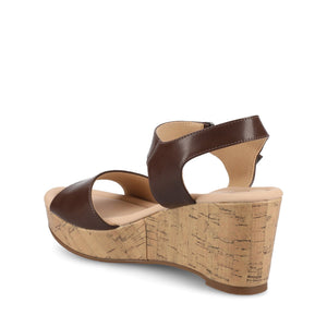 RANAE WEDGE HEELED SANDALS - Brown PU