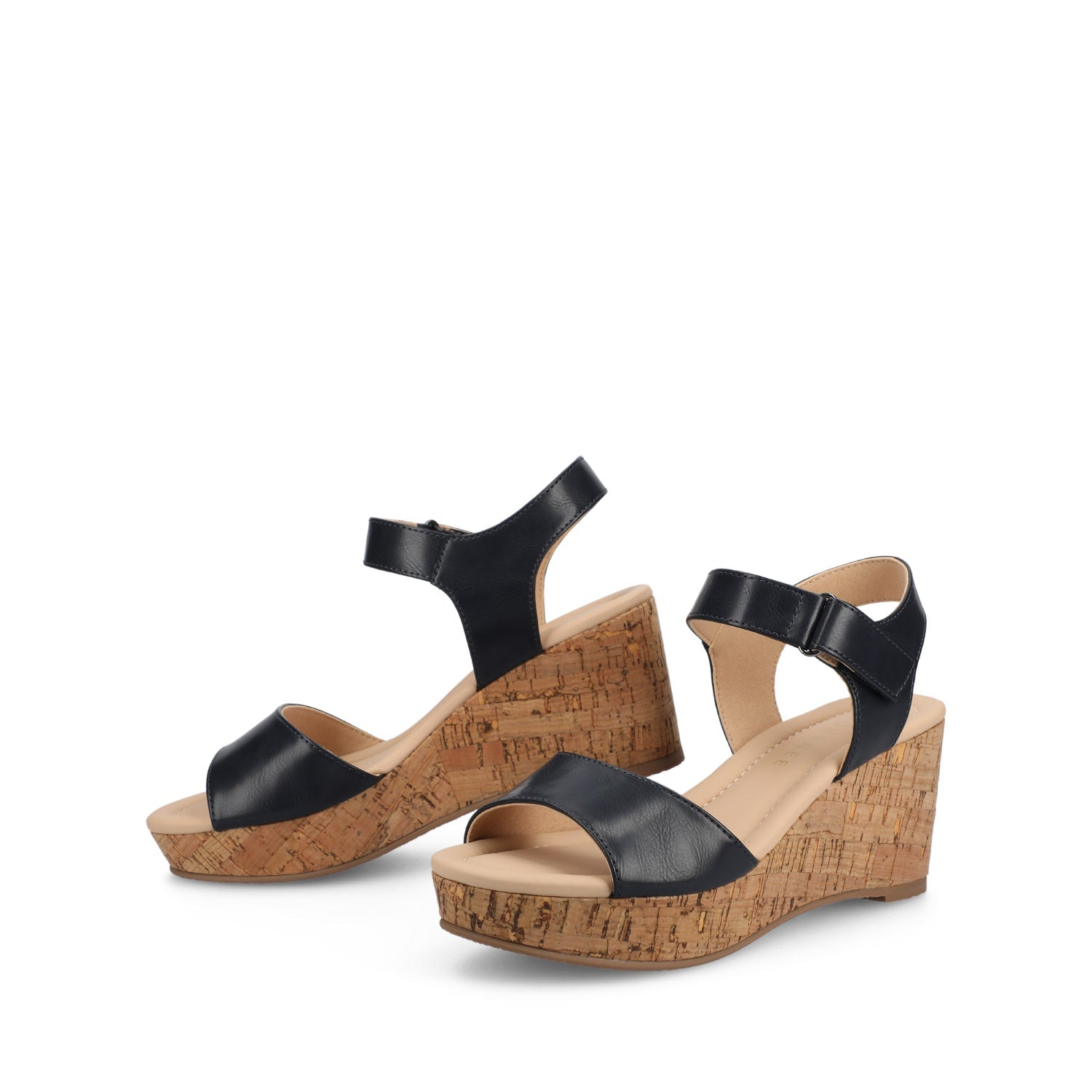 RANAE WEDGE HEELED SANDALS - Navy PU