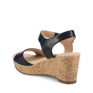 RANAE WEDGE HEELED SANDALS - Navy PU