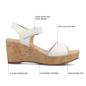 RANAE WEDGE HEELED SANDALS - White PU