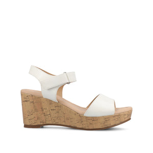 RANAE WEDGE HEELED SANDALS - White PU