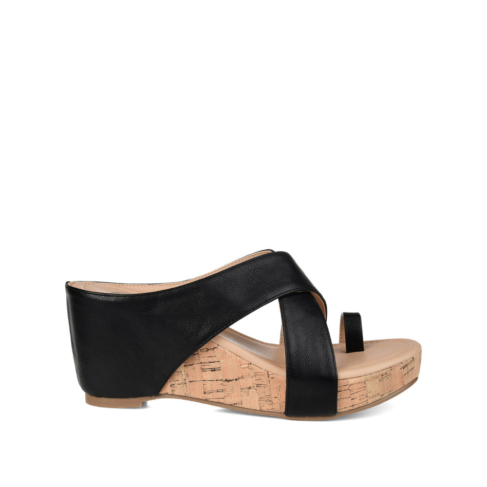 RAYNA WEDGE HEELED SANDAL IN FAUX LEATHER